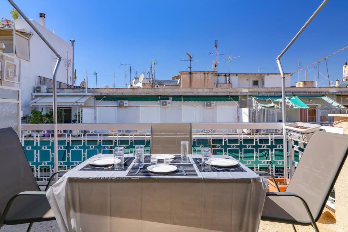 Topfloor Central Apt With Urban Views,3' To Metro Athens Luaran gambar
